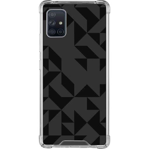 Black Geometric Galaxy A51 5G Clear Case