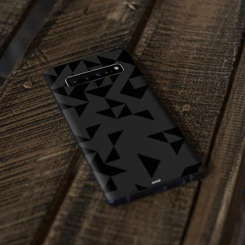 Black Geometric Galaxy S10 Plus Skin