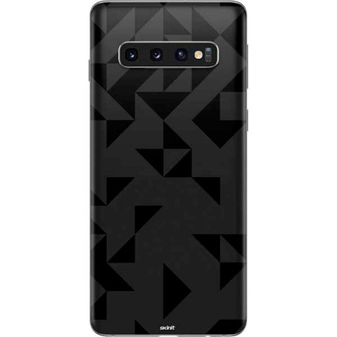 Black Geometric Galaxy S10 Skin