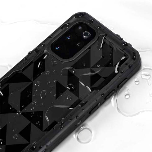 Black Geometric Galaxy S20 Plus Waterproof Case