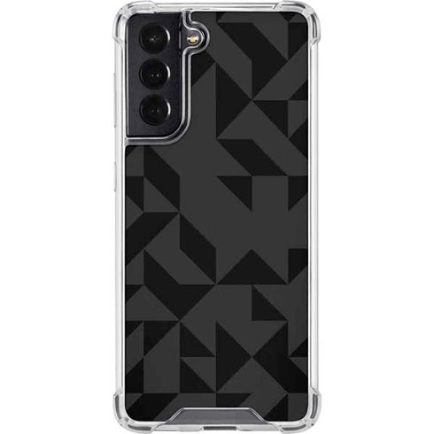Black Geometric Galaxy S22 Clear Case