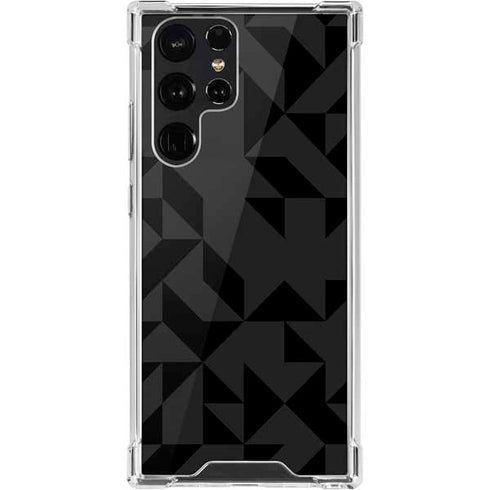 Black Geometric Galaxy S22 Ultra Clear Case