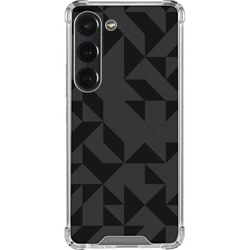 Black Geometric Galaxy S23 Clear Case