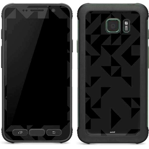 Black Geometric Galaxy S7 Active Skin