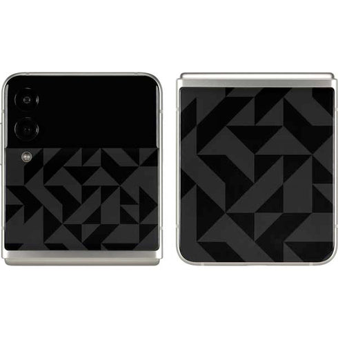 Black Geometric Galaxy Z Flip3 5G Skin