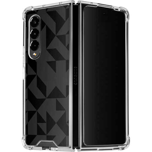Black Geometric Galaxy Z Fold4 5G Clear Case
