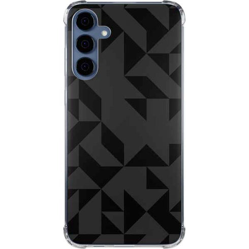Black Geometric Galaxy S24 Clear Case