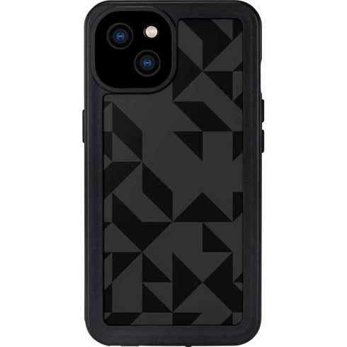 Black Geometric iPhone 15 Plus Waterproof Case