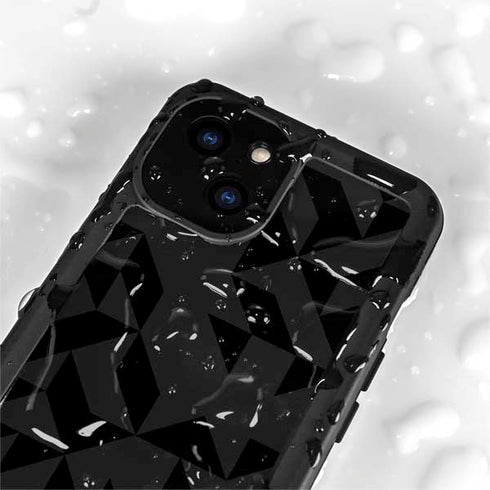 Black Geometric iPhone 15 Plus Waterproof Case