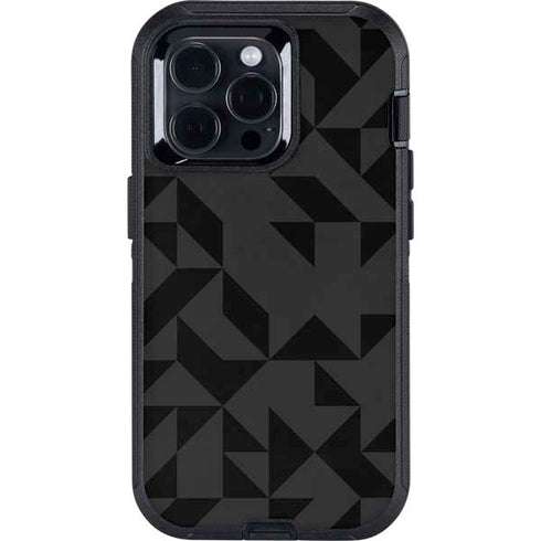 Black Geometric Otterbox Defender iPhone Skin