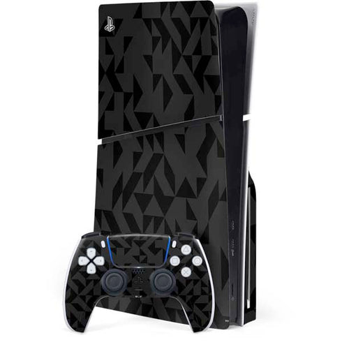 Black Geometric PS5 Slim Disk Bundle Skin