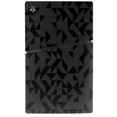 Black Geometric PS5 Slim Disk Console Skin