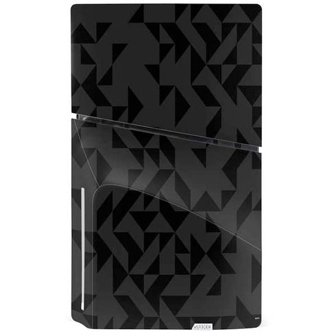 Black Geometric PS5 Slim Disk Console Skin