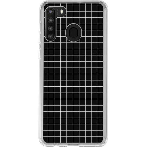 Black Grid Galaxy A21 Clear Case