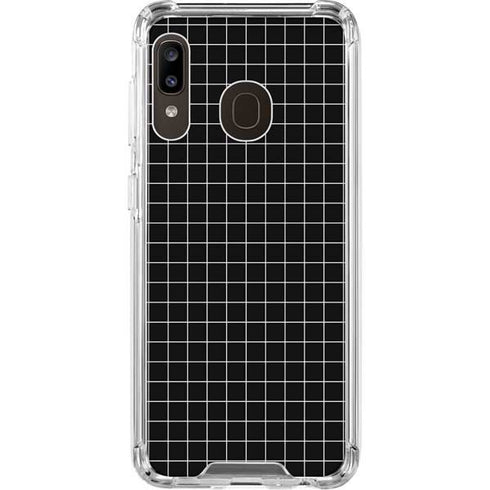 Black Grid Galaxy A30 Clear Case