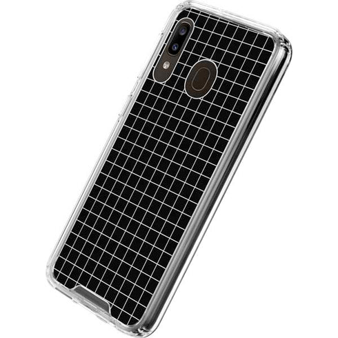 Black Grid Galaxy A30 Clear Case
