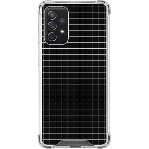 Black Grid Galaxy A72 5G Clear Case