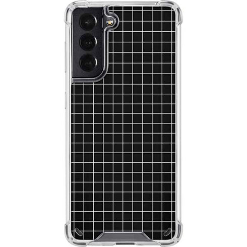Black Grid Galaxy S21 5G Clear Case