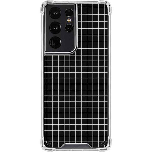 Black Grid Galaxy S21 Ultra 5G Clear Case