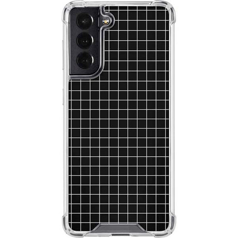 Black Grid Galaxy S22 Clear Case