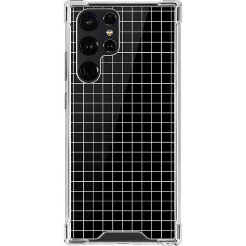 Black Grid Galaxy S22 Ultra Clear Case