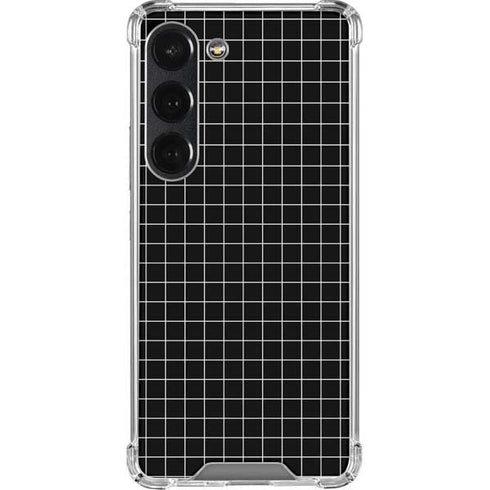 Black Grid Galaxy S23 Clear Case