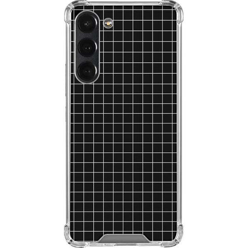 Black Grid Galaxy S23 Plus Clear Case