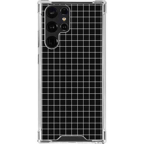 Black Grid Galaxy S24 Ultra Clear Case