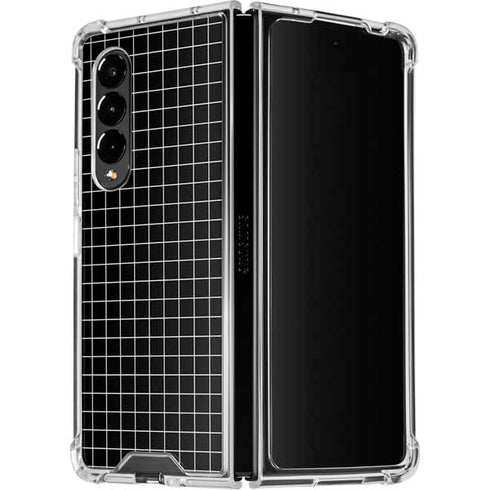 Black Grid Galaxy Z Fold4 5G Clear Case