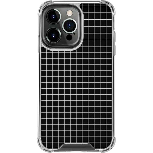 Black Grid iPhone 13 Pro Clear Case
