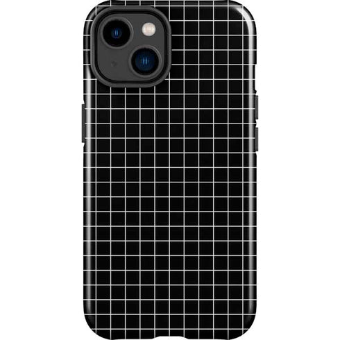 Black Grid iPhone 14 Plus Impact Case