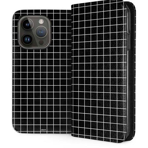 Black Grid iPhone 14 Pro Folio Case