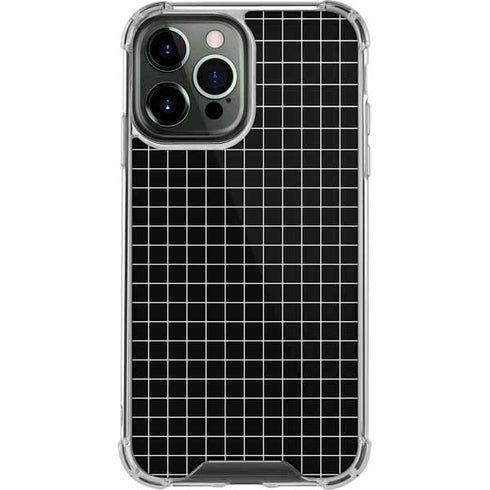 Black Grid iPhone 14 Pro Max Clear Case