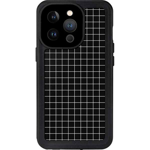 Black Grid iPhone 14 Pro Waterproof Case