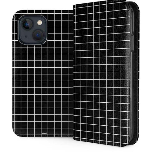 Black Grid iPhone 15 Plus Folio Case