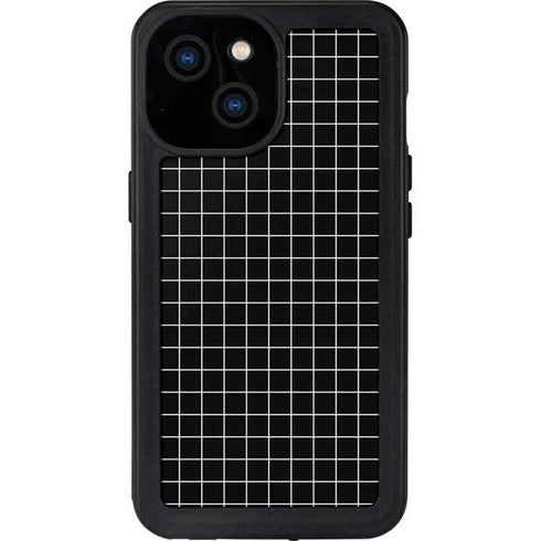 Black Grid iPhone 15 Waterproof Case
