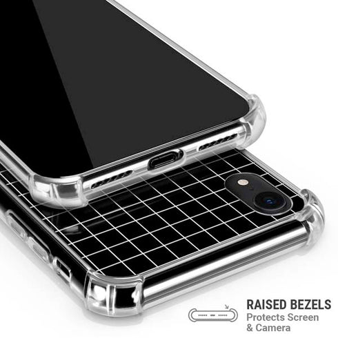 Black Grid iPhone XR Clear Case