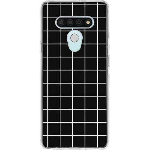 Black Grid LG Stylo 6 Clear Case