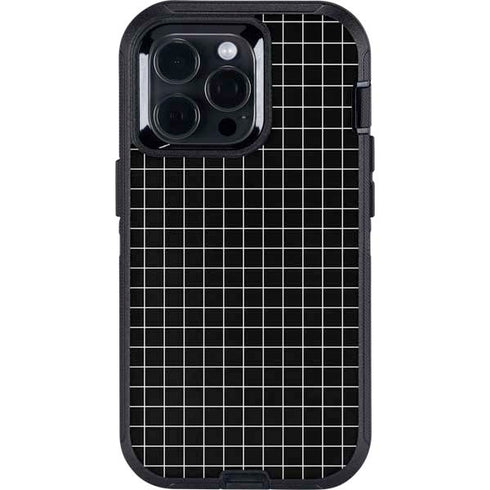 Black Grid Otterbox Defender iPhone Skin