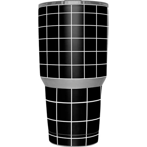 Black Grid Yeti 30oz Rambler Tumbler Skin