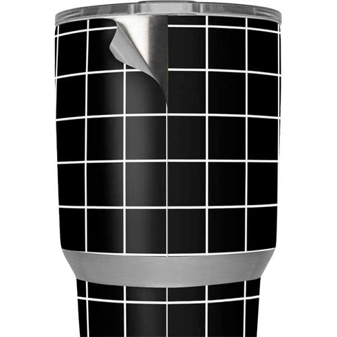 Black Grid Yeti 30oz Rambler Tumbler Skin