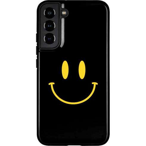 Black Happy Face Galaxy S22 Plus Pro Case