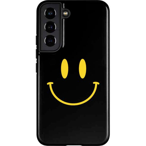 Black Happy Face Galaxy S22 Pro Case