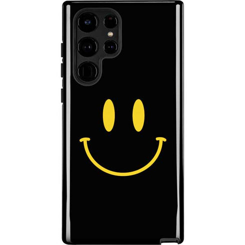 Black Happy Face Galaxy S22 Ultra Pro Case