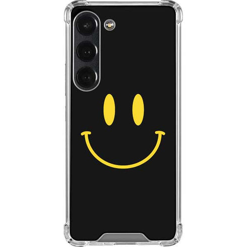 Black Happy Face Galaxy S23 Clear Case