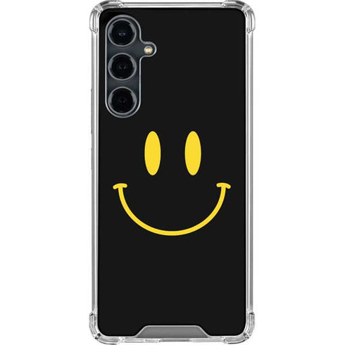 Black Happy Face Galaxy S23 FE Clear Case