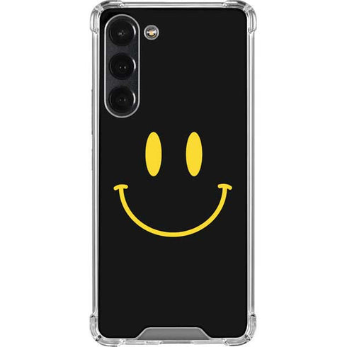 Black Happy Face Galaxy S23 Plus Clear Case