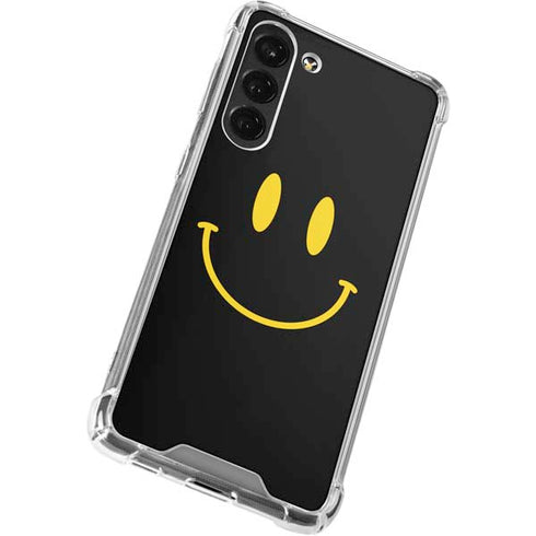 Black Happy Face Galaxy S23 Plus Clear Case