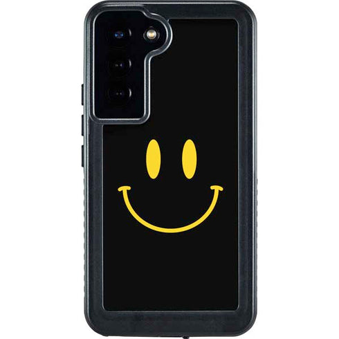 Black Happy Face Galaxy S23 Plus Waterproof Case