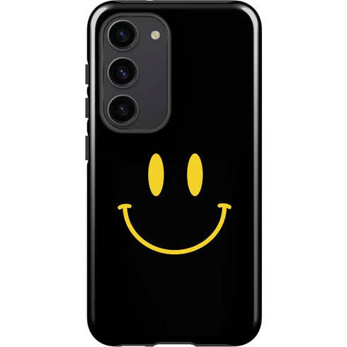 Black Happy Face Galaxy S23 Pro Case